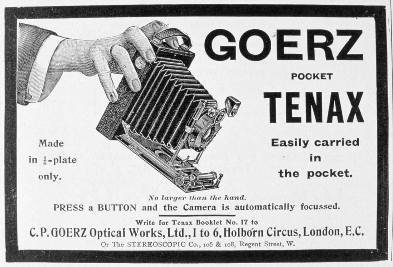 Reklama aparatu Goerz Pocket Tenax, 1909 autorstwa Unbekannt