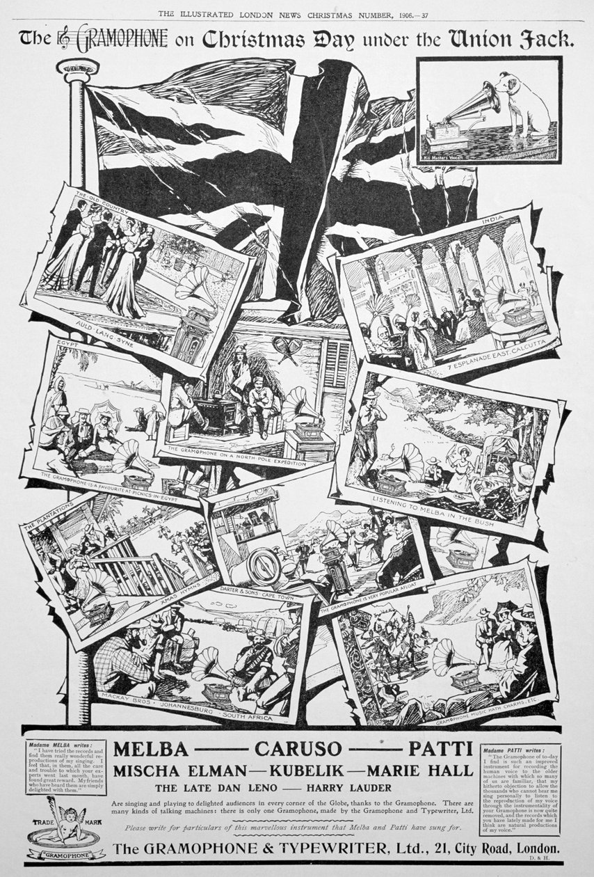 Reklama firmy Gramophone and Typewriter Co, 1906 autorstwa Unbekannt