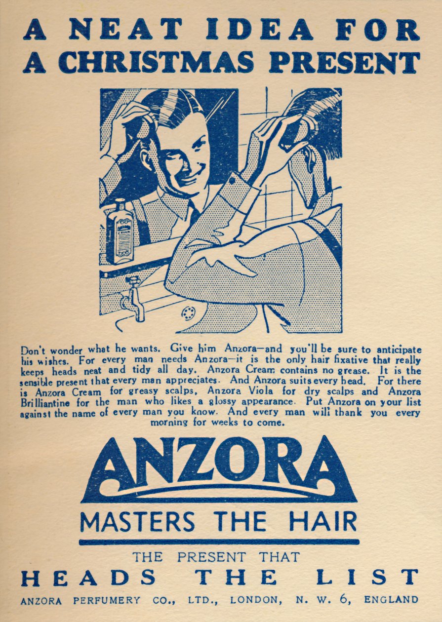 Reklama utrwalacza do włosów Anzora, 1936. autorstwa Unbekannt