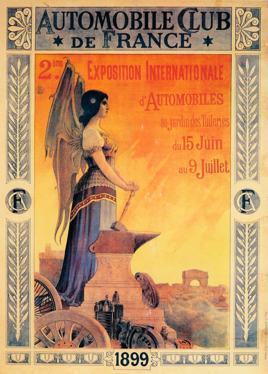 Reklama na Międzynarodowej Wystawie Samochodowej Automobile Club de Frances, 1899 autorstwa Unbekannt