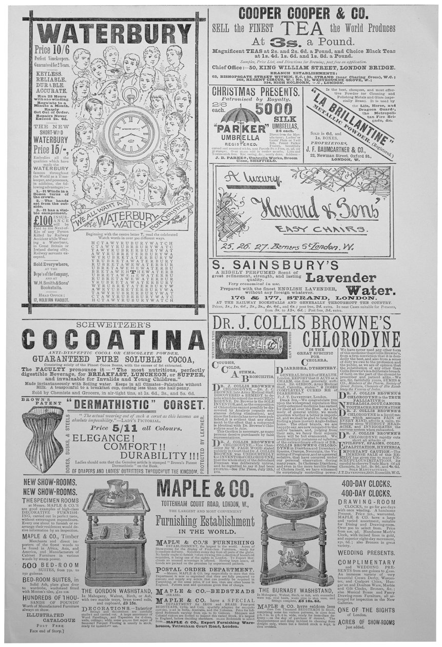 Strona reklamowa z Yuletide, rocznik bożonarodzeniowy, 1887 autorstwa Unbekannt