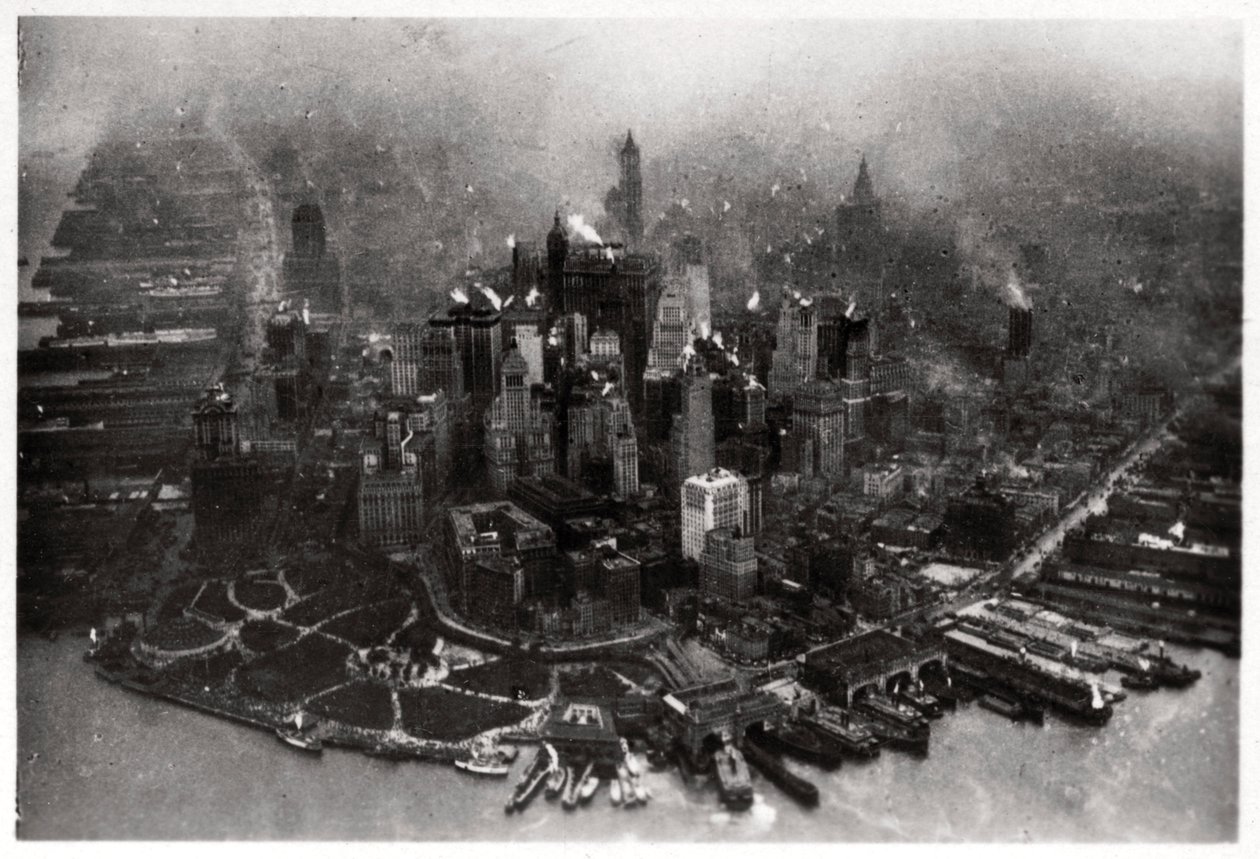 Widok z lotu ptaka na Manhattan, Nowy Jork, USA, z Zeppelina, 1928 1933 autorstwa Unbekannt