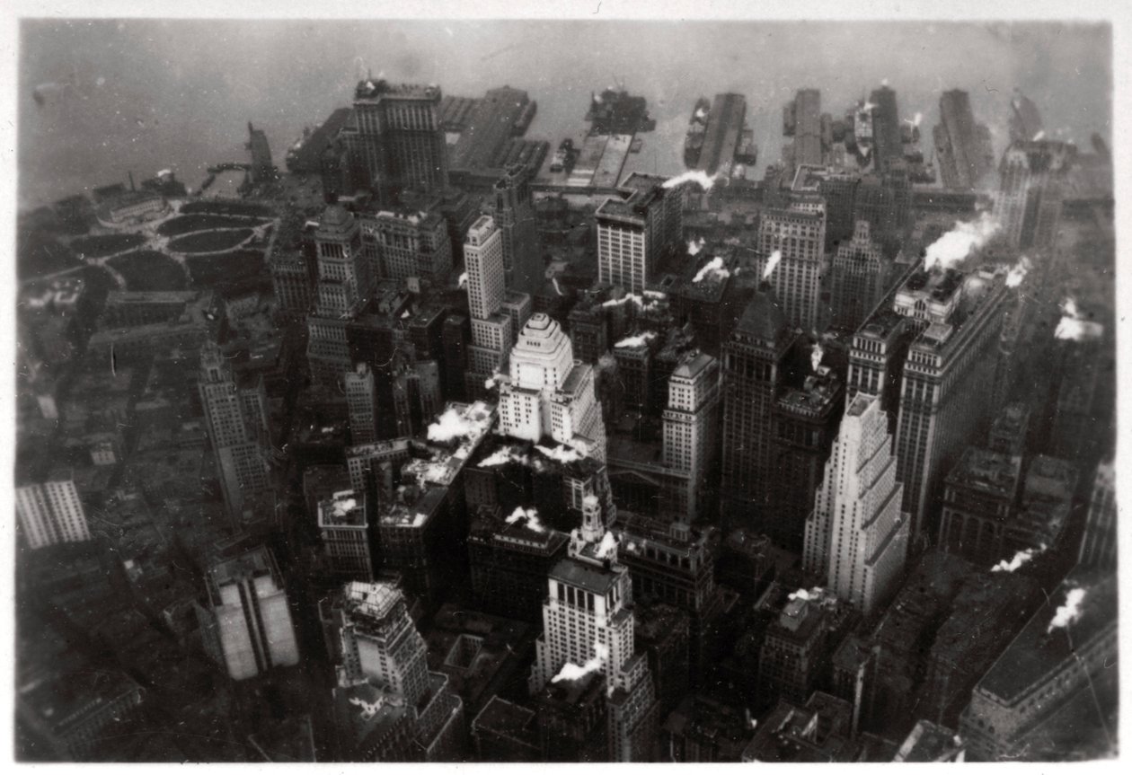 Widok z lotu ptaka na Manhattan, Nowy Jork, USA, z Zeppelina, 1928 1933 autorstwa Unbekannt