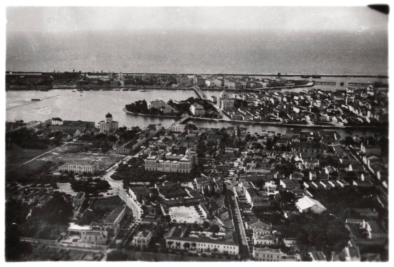 Widok z lotu ptaka na Recife, Brazylia, z Zeppelina, 1930 1933 autorstwa Unbekannt