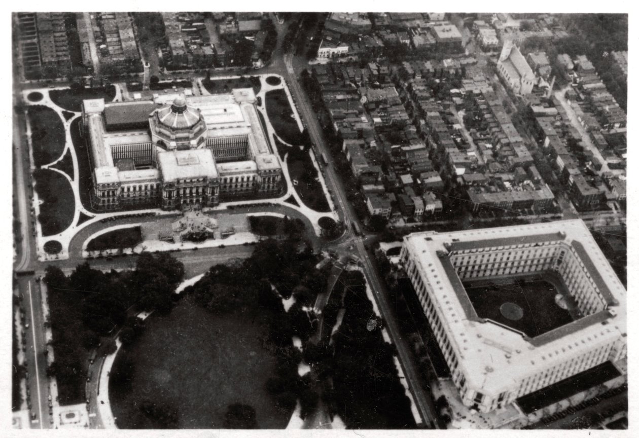 Widok z lotu ptaka na Bibliotekę Kongresu, Waszyngton DC, USA, z Zeppelina, 1928 1933 autorstwa Unbekannt