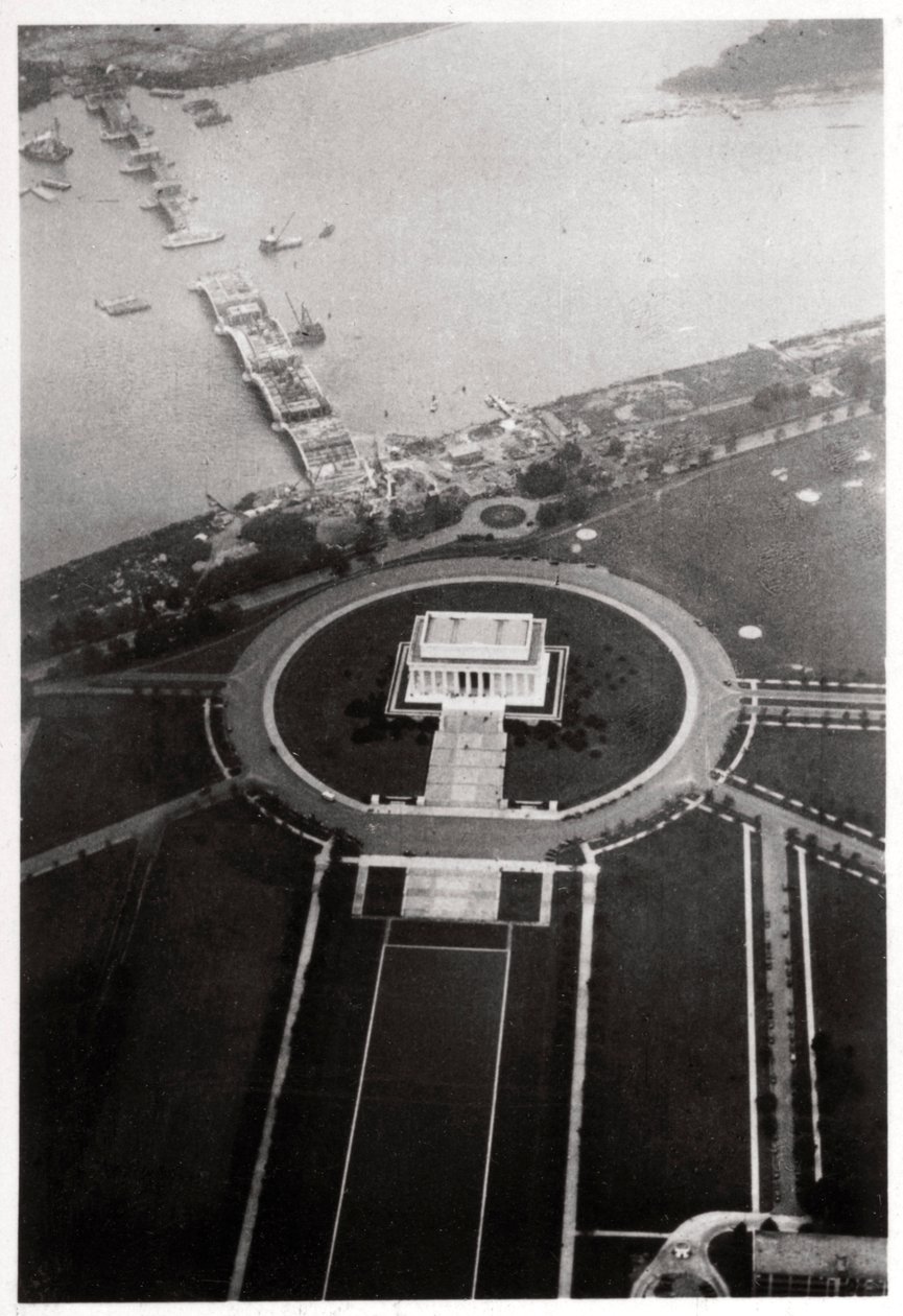 Widok z lotu ptaka na Lincoln Memorial, Waszyngton DC, USA, z Zeppelina, 1928 1933 autorstwa Unbekannt