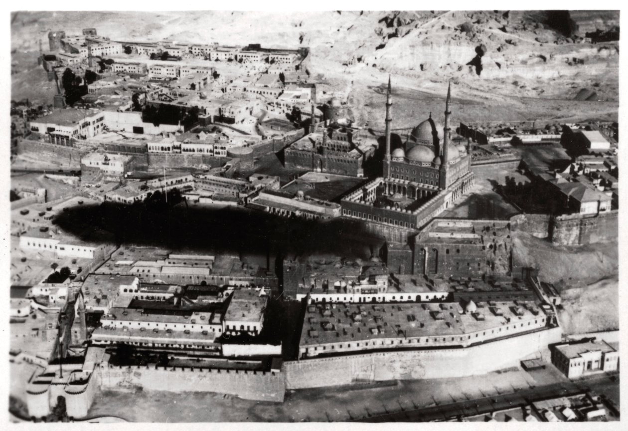 Widok z lotu ptaka na meczet Muhammada Ali Paszy, Kair, Egipt, z Zeppelina, 1931 1933 autorstwa Unbekannt