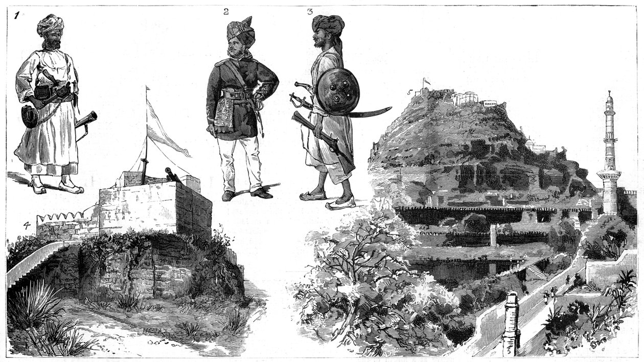 Afgańczycy i obrazy Hyderabadu, środkowe Indie, 1888 r. autorstwa Unbekannt