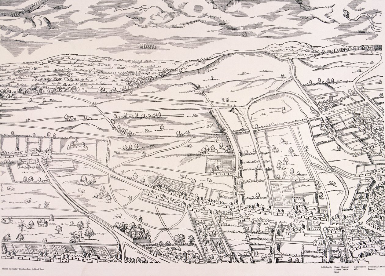 „Agas” mapa Londynu, c1561 autorstwa Unbekannt