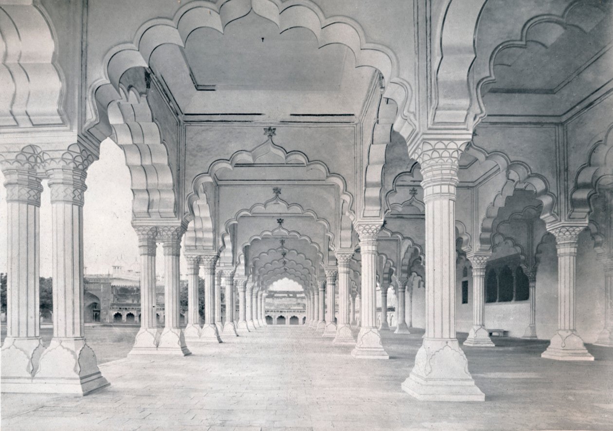 Agra. Dewan-i-am lub sala audiencji publicznej, c1910. autorstwa Unbekannt