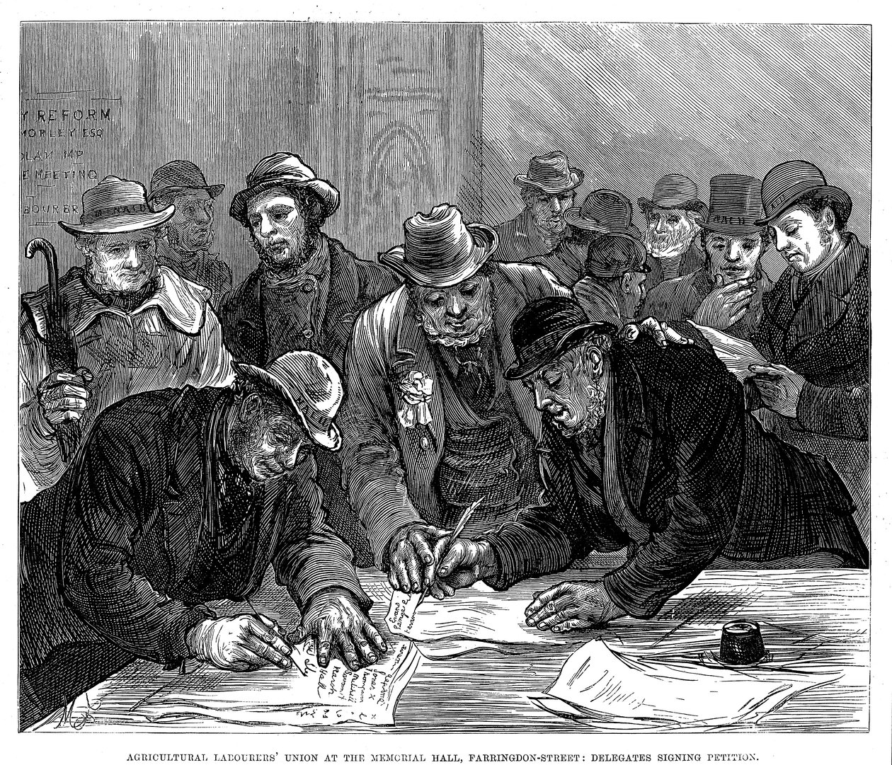 Spotkanie Związku Robotników Rolnych na Farringdon Street, Londyn, 1877 r. autorstwa Unbekannt