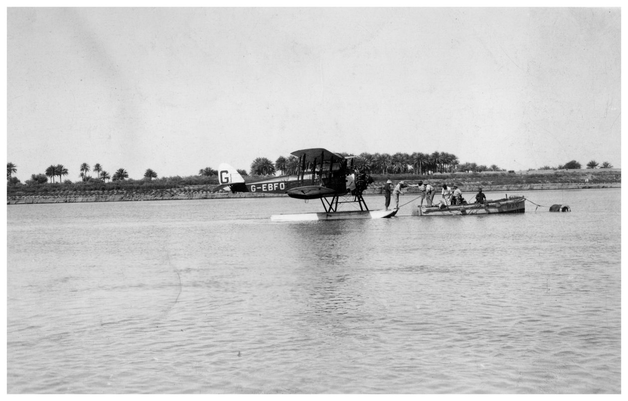 Alan Cobhams De Havilland DH50 lądowanie na Tygrysie, Irak, 1926 autorstwa Unbekannt