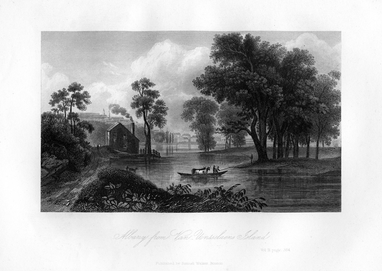 Albany z Van-Unsselaens Island, stan Nowy Jork, 1855 autorstwa Unbekannt