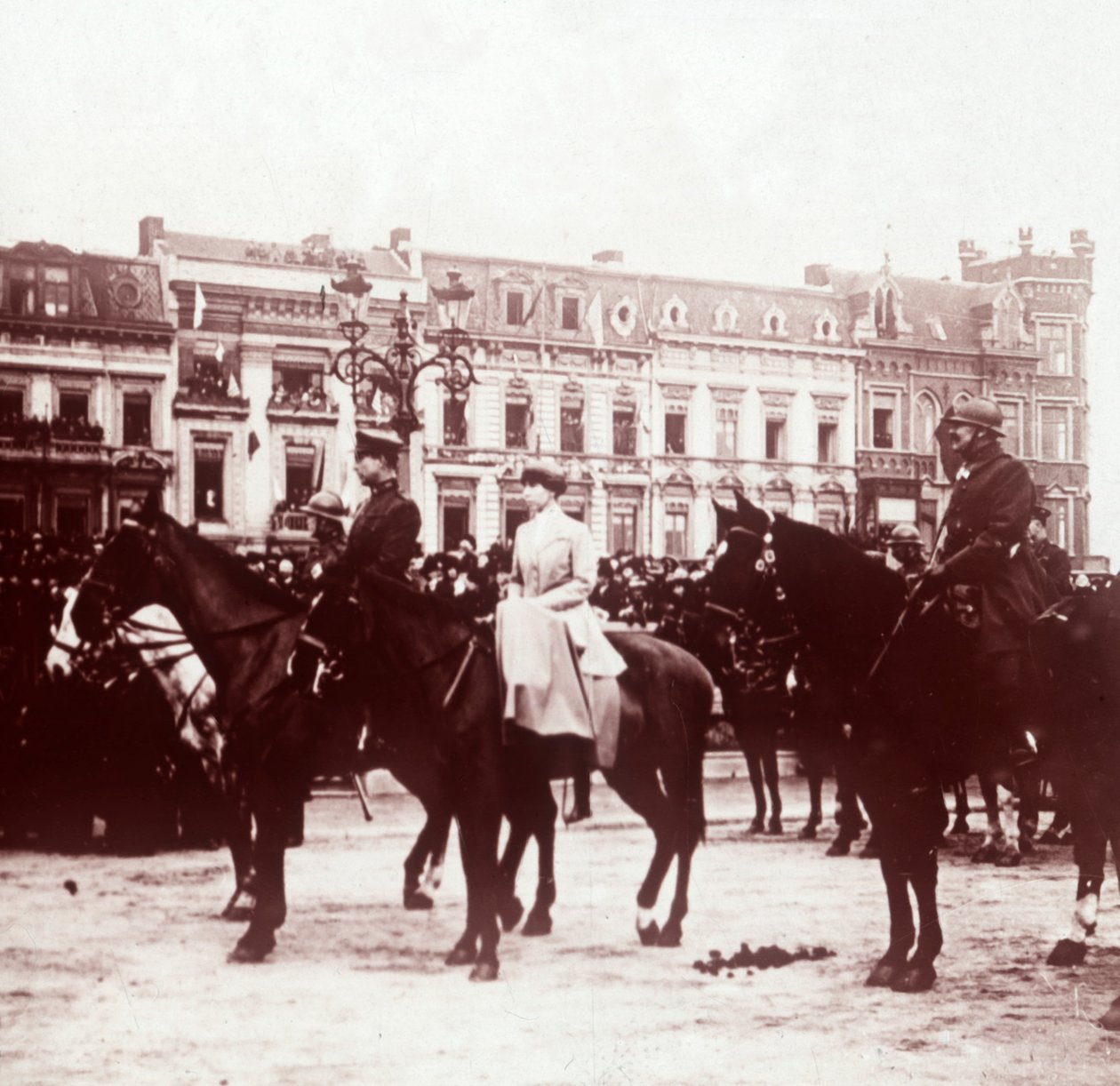 Albert I i Elżbieta Bawarska w Liége, Belgia, c1914-c1918 autorstwa Unbekannt