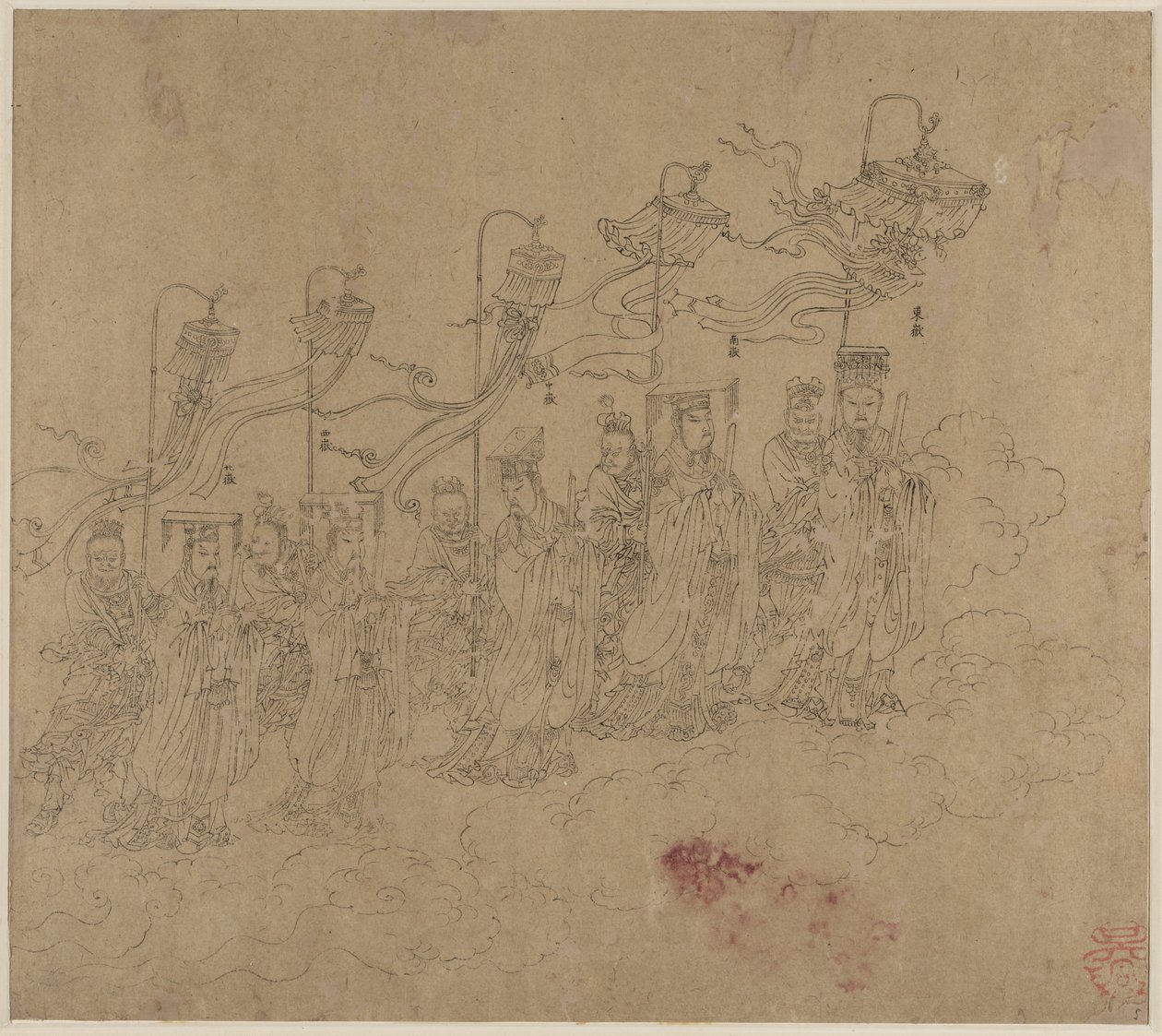 Album tematów taoistycznych i buddyjskich: Procesja bóstw taoistycznych: Liść 5 , 1200s. autorstwa Unbekannt