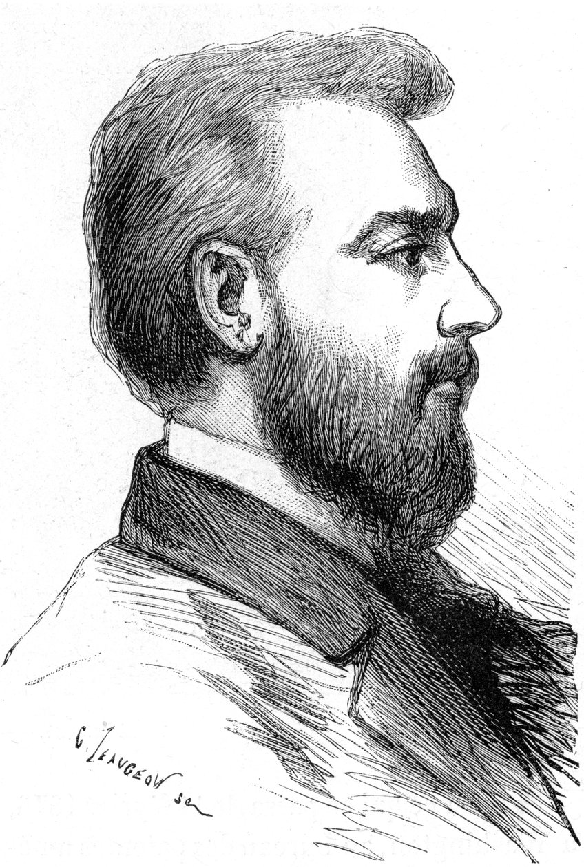 Alexander Graham Bell, amerykański wynalazca urodzony w Szkocji, ok. 1880 r. autorstwa Unbekannt