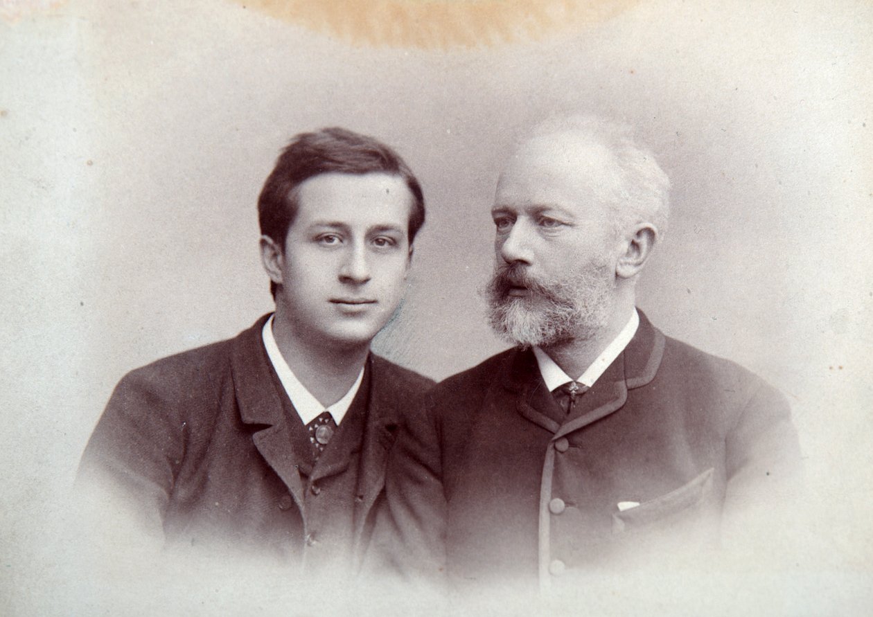Aleksander Siloti, rosyjski pianista i dyrygent, i Piotr Czajkowski, rosyjski kompozytor, 1888 autorstwa Unbekannt