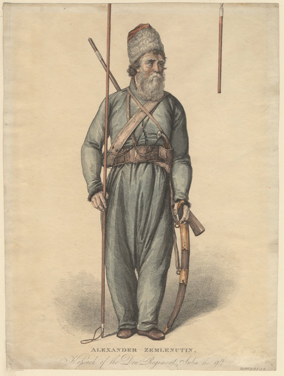 Aleksander Zemlyanukhin, kozak pułku dońskiego, ok. 1813 r. autorstwa Unbekannt