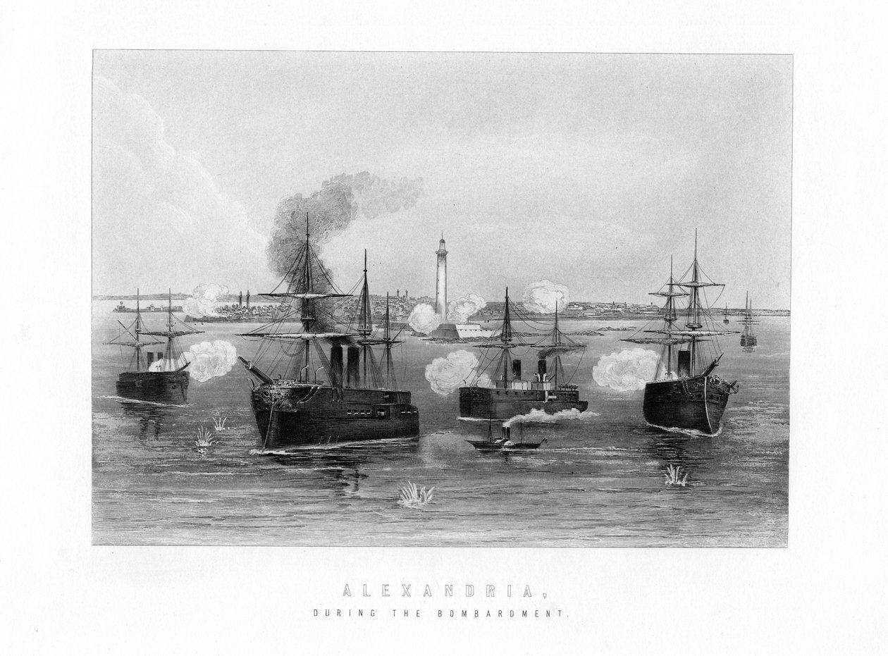 Aleksandria, podczas bombardowania, 1882, XIX w. autorstwa Unbekannt