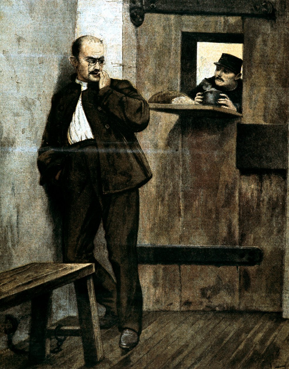 Alfred Dreyfus w więzieniu, 1895 autorstwa Unbekannt