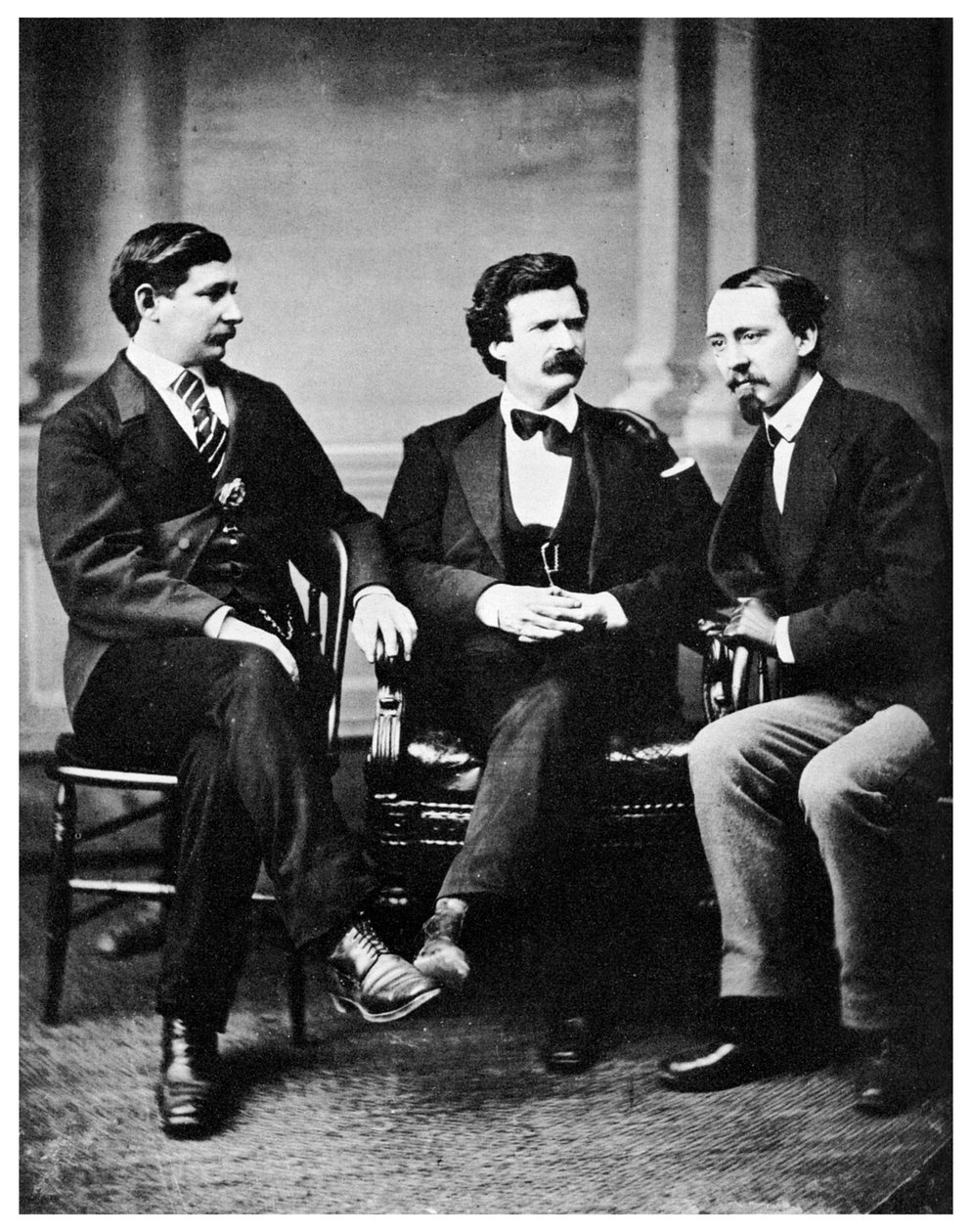 Alfred Townsend, Mark Twain i David Gray, 1871 1955 autorstwa Unbekannt