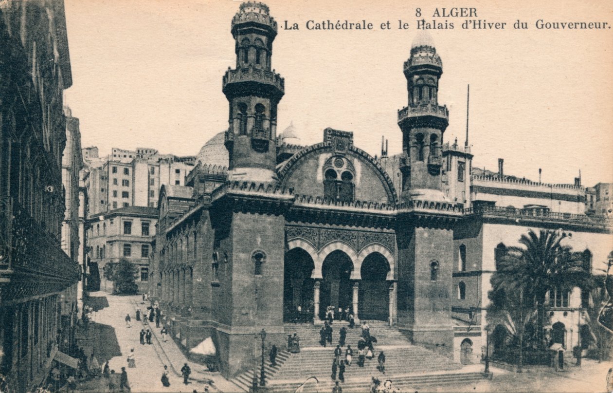 Algier - Katedra i Pałac Zimowy Gubernatora, ok. 1900 autorstwa Unbekannt