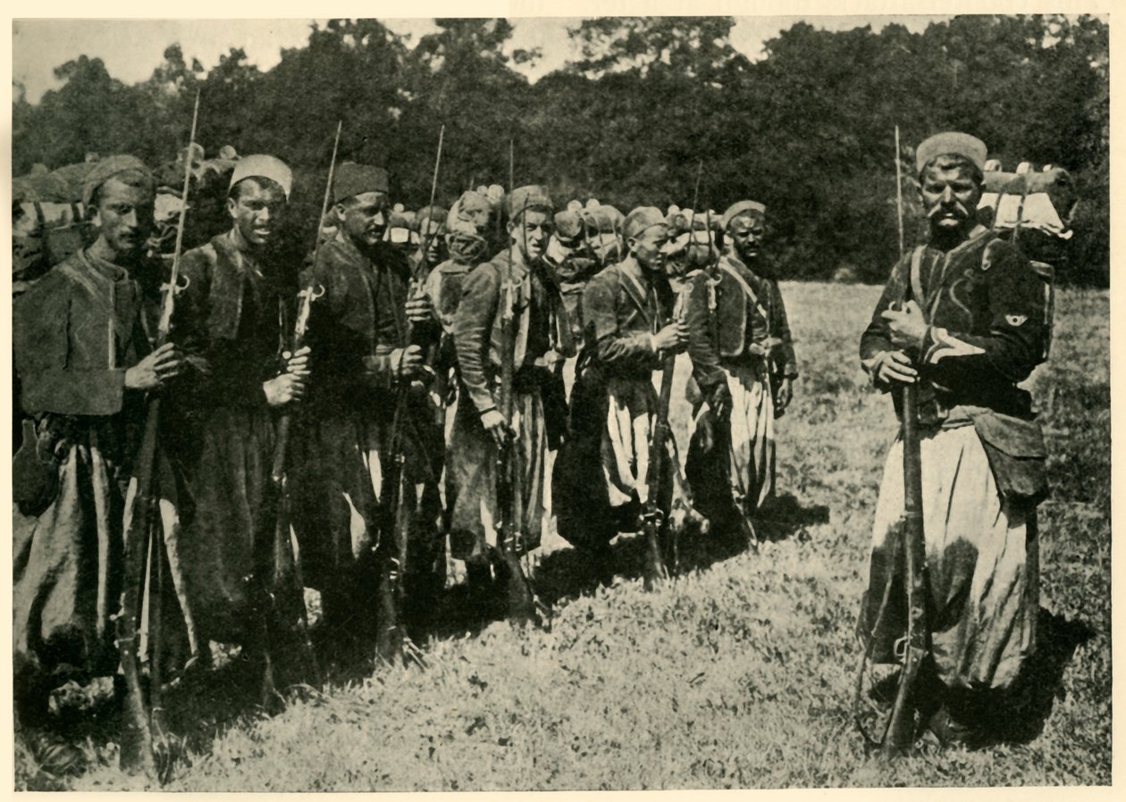 Tyralierowie algierscy znani jako Turcos, I wojna światowa, 1915, c1920. autorstwa Unbekannt
