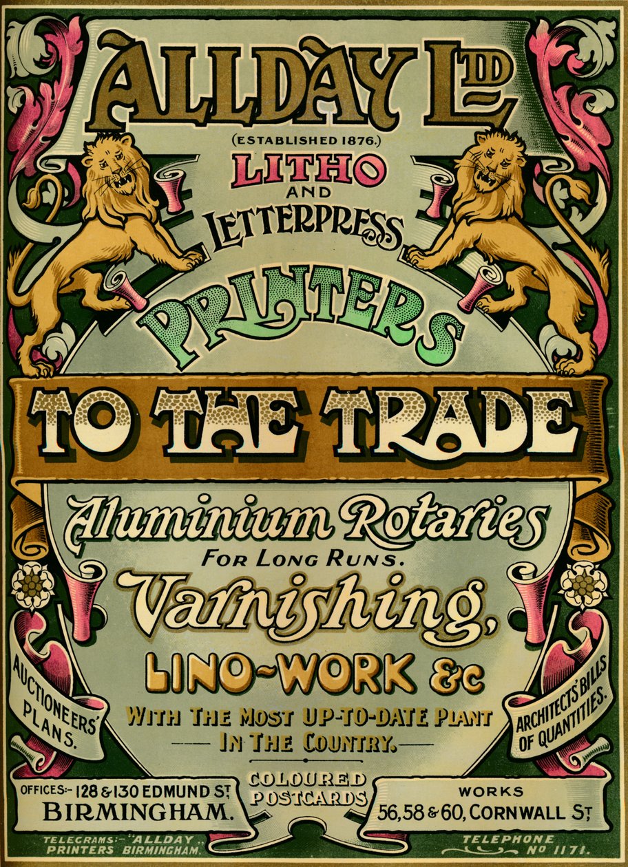 Allday Ltd - reklama, 1907 autorstwa Unbekannt