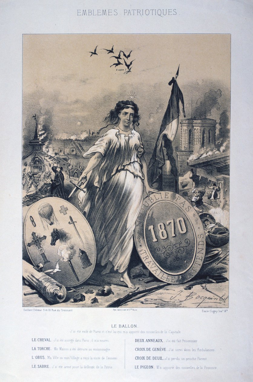 Alegoria francuskich emblematów patriotycznych, 1870 autorstwa Unbekannt
