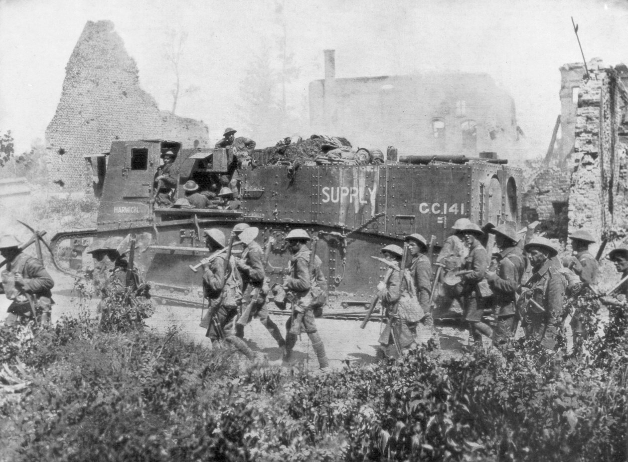 Przemarsz wojsk alianckich przez wyzwolone miasto, 27 października 1918 r. autorstwa Unbekannt
