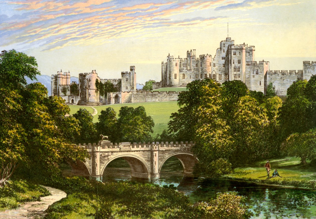 Zamek Alnwick, Northumberland, dom księcia Northumberland, ok. 1880 r. autorstwa Unbekannt