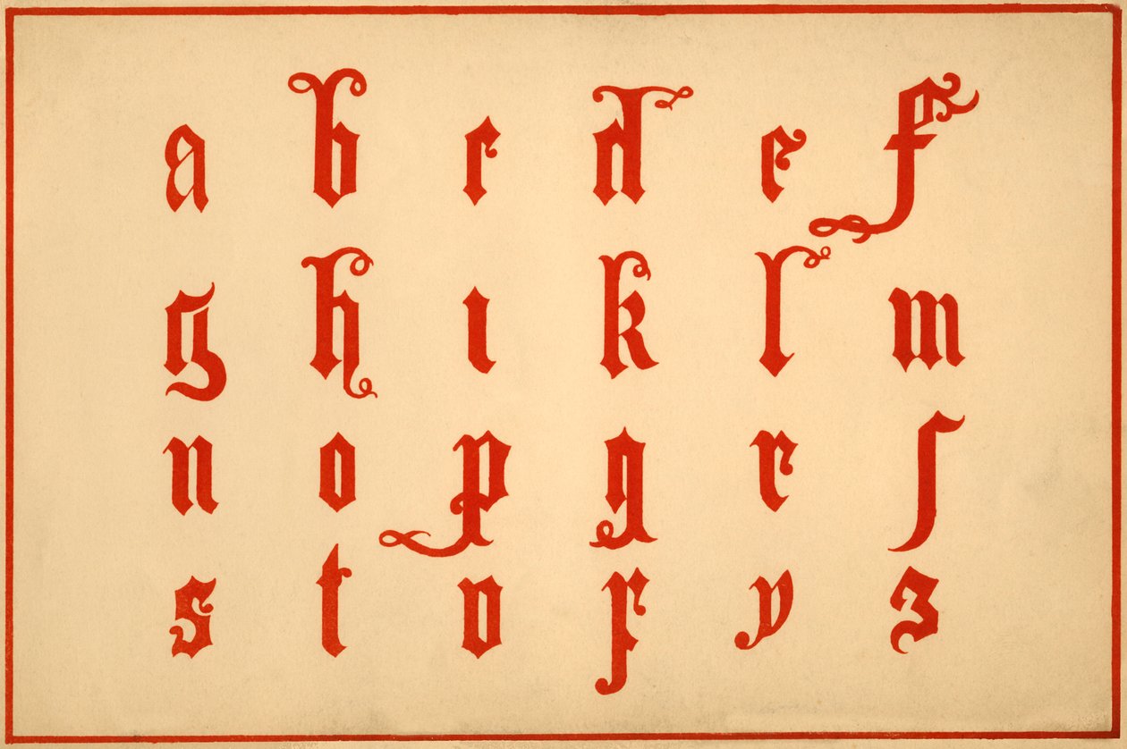 Alfabet, litery a-z, małe litery autorstwa Unbekannt