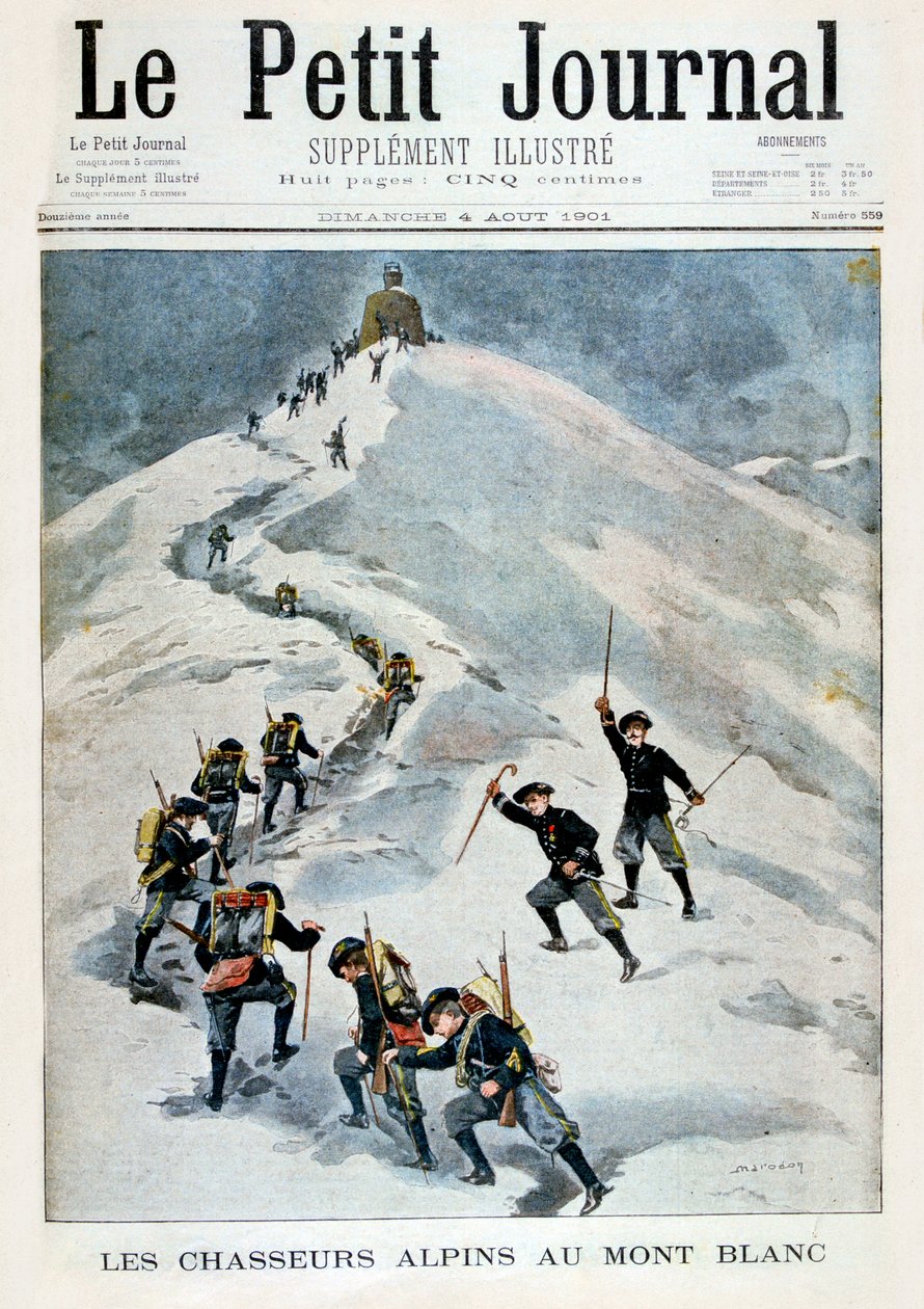 Łowcy alpejskich na Mont Blanc, 1901 autorstwa Unbekannt