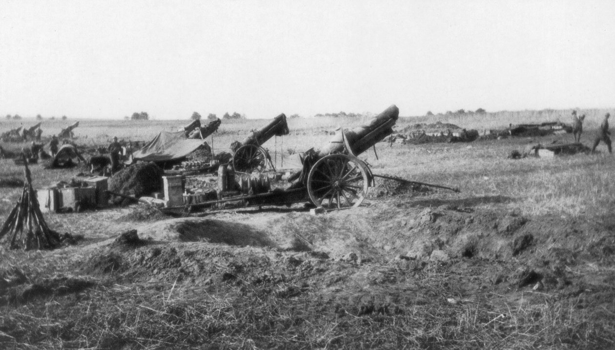 Amerykańska 155. bateria artyleryjska, na południe od Soissons, Francja, 18 lipca 1918 r autorstwa Unbekannt
