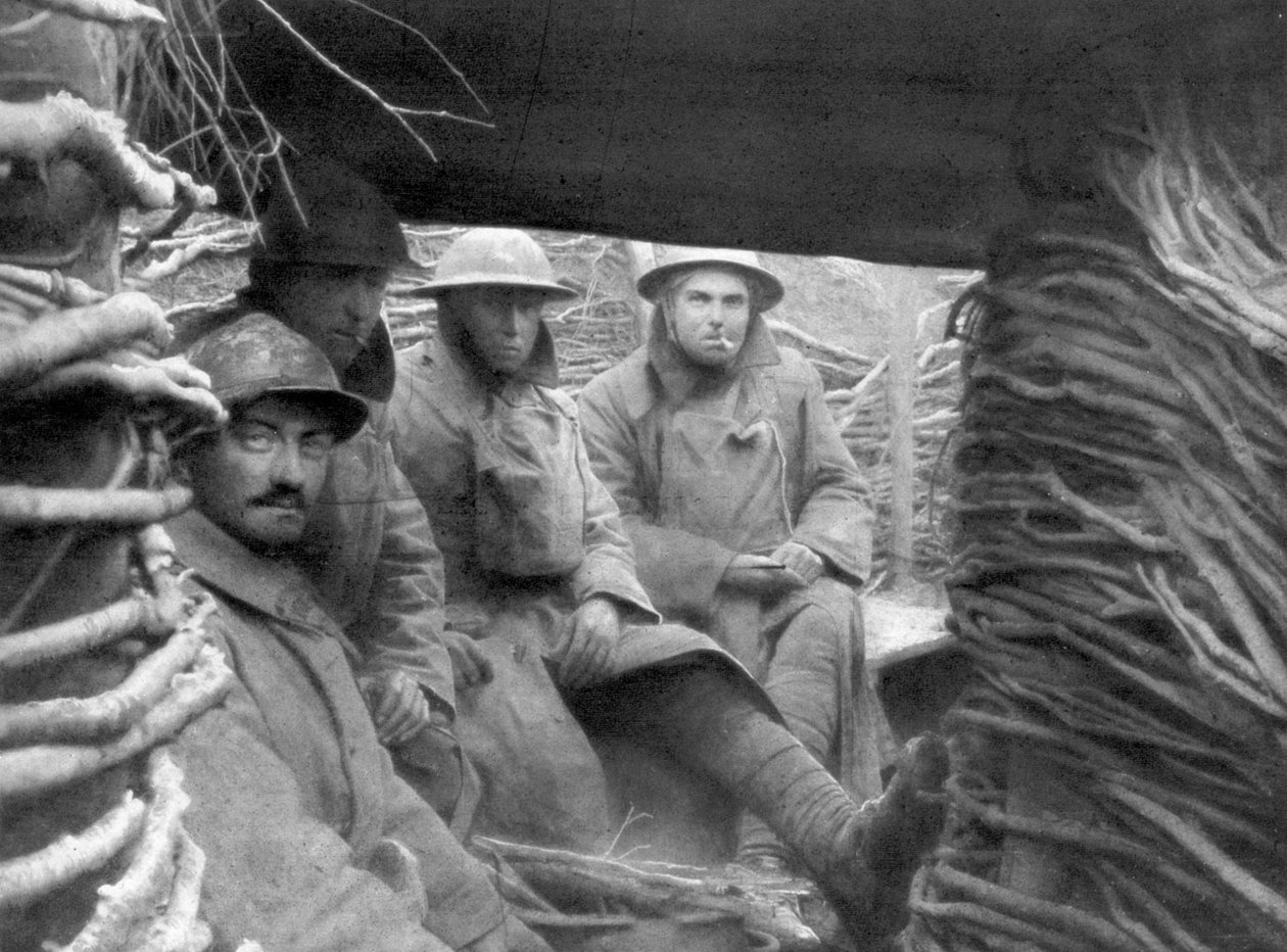 Wojska amerykańskie i francuskie w okopach na froncie, 1917-1918 autorstwa Unbekannt