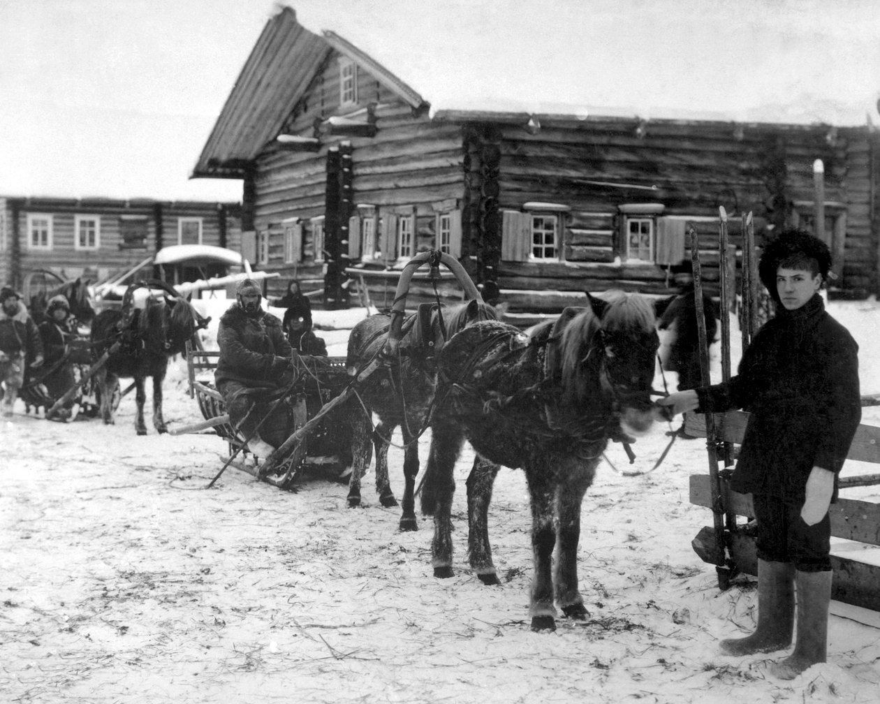 Amerykańska piechota w pobliżu Archangielska, Rosja, grudzień 1918 r.. autorstwa Unbekannt