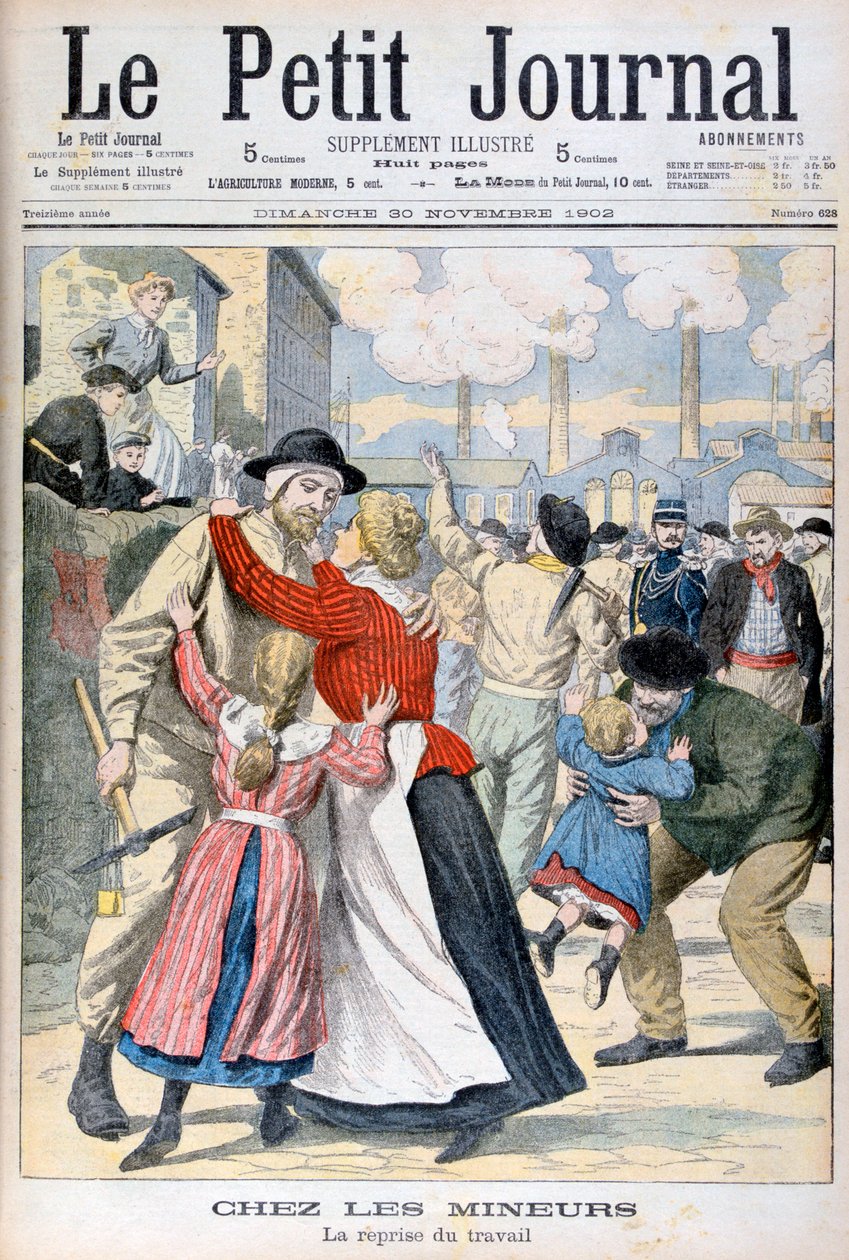 Wśród górników wznowienie pracy, 1902 autorstwa Unbekannt