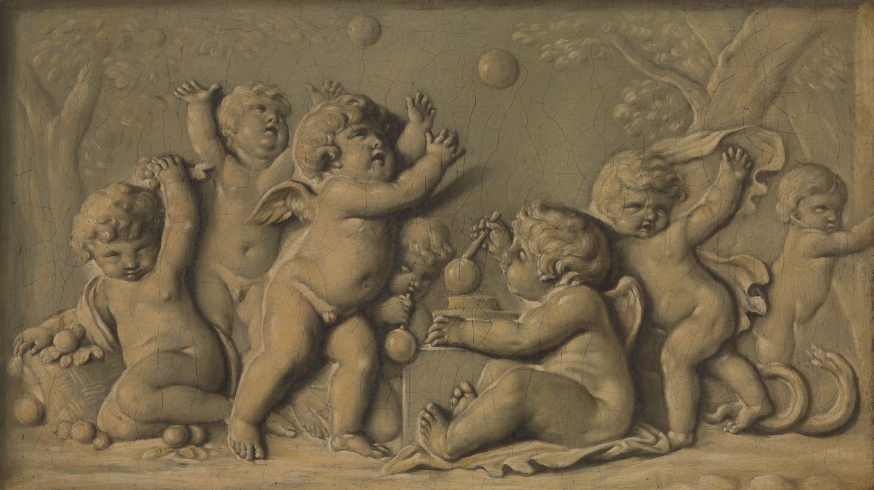 Amorini gra jedną z pary, 1770-90. autorstwa Unbekannt