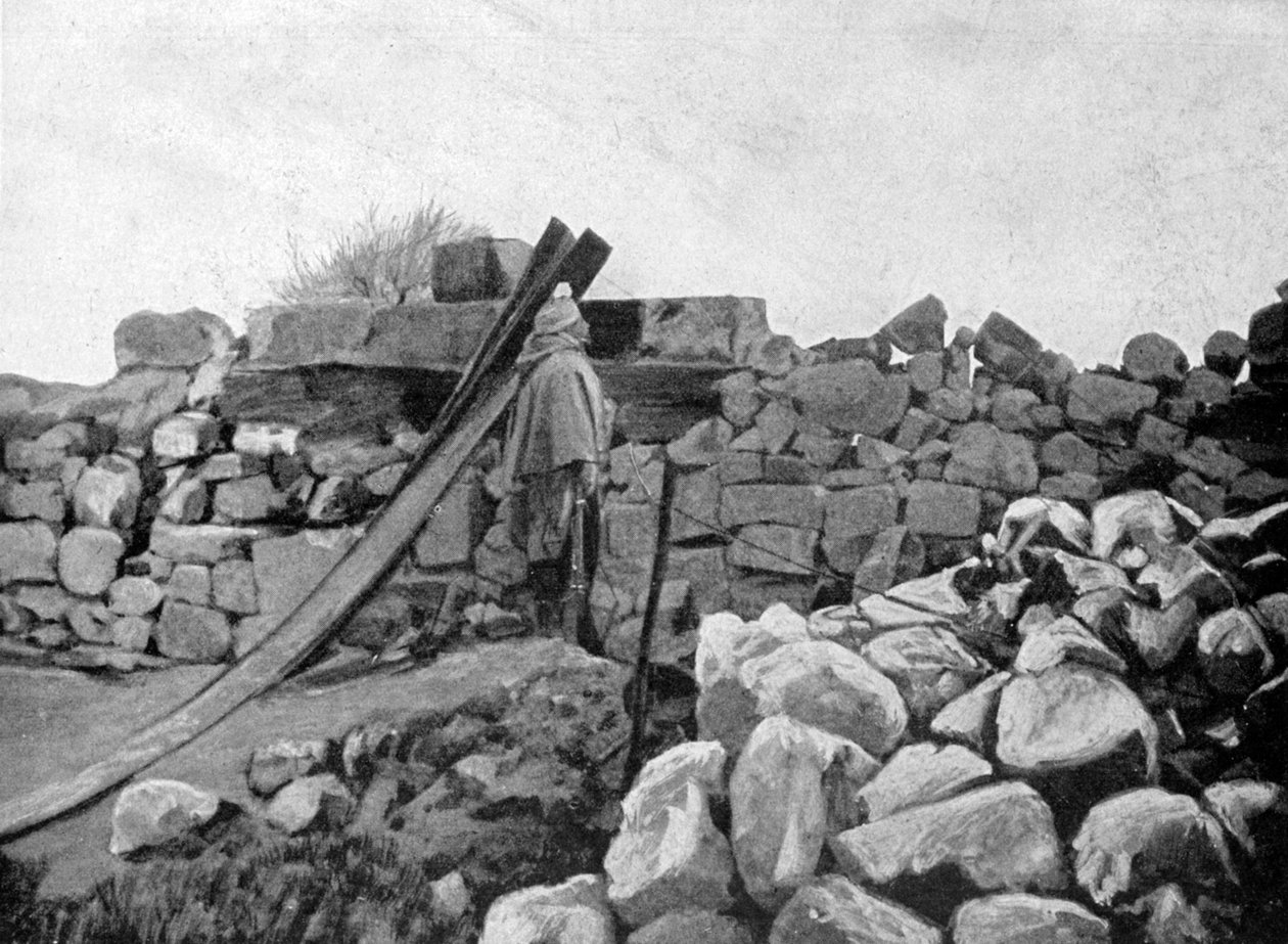Algierski żołnierz na warcie, Artois, Francja, 1915 autorstwa Unbekannt
