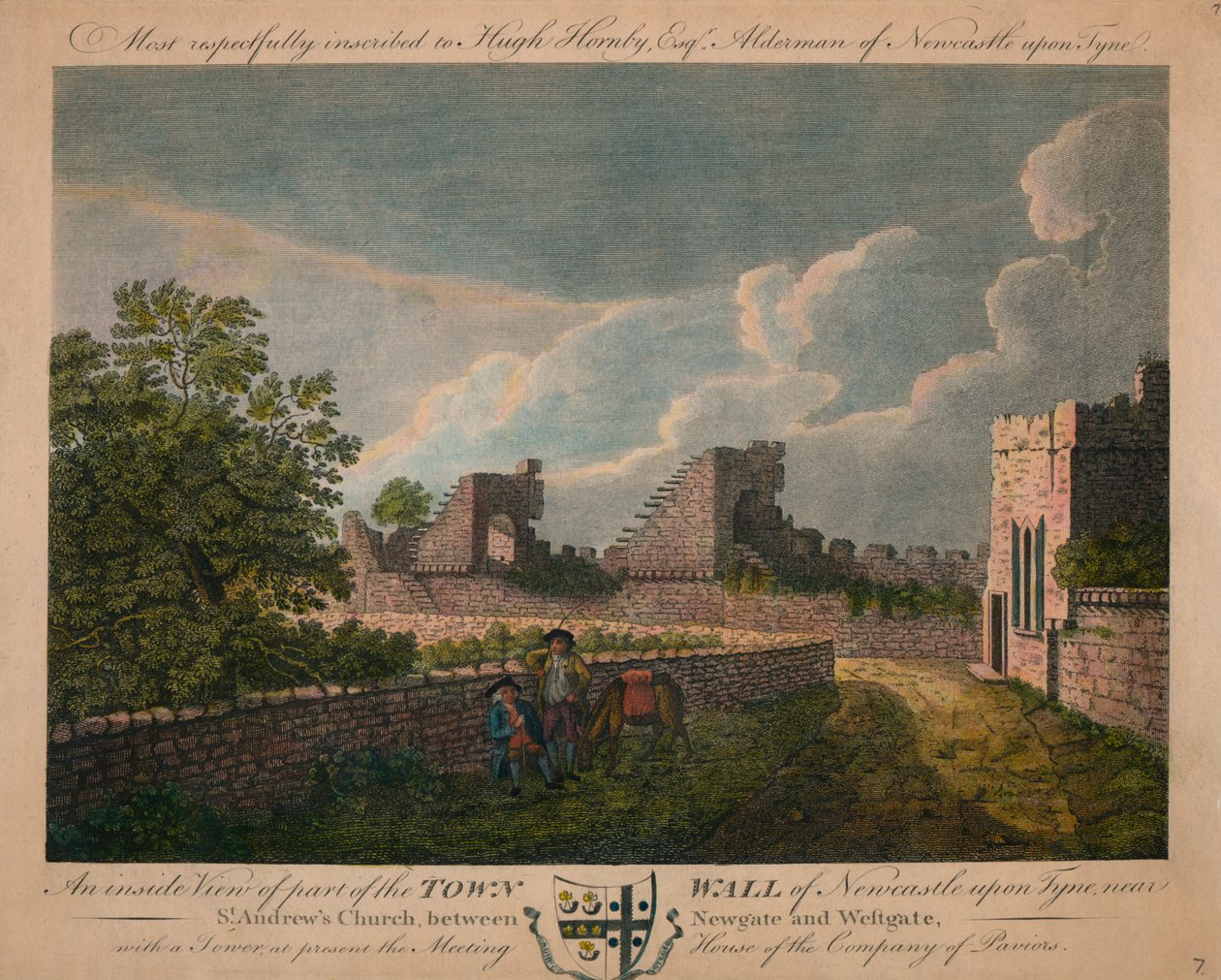 Widok wnętrza murów miejskich Newcastle upon Tyne, ok. 1760-90. autorstwa Unbekannt