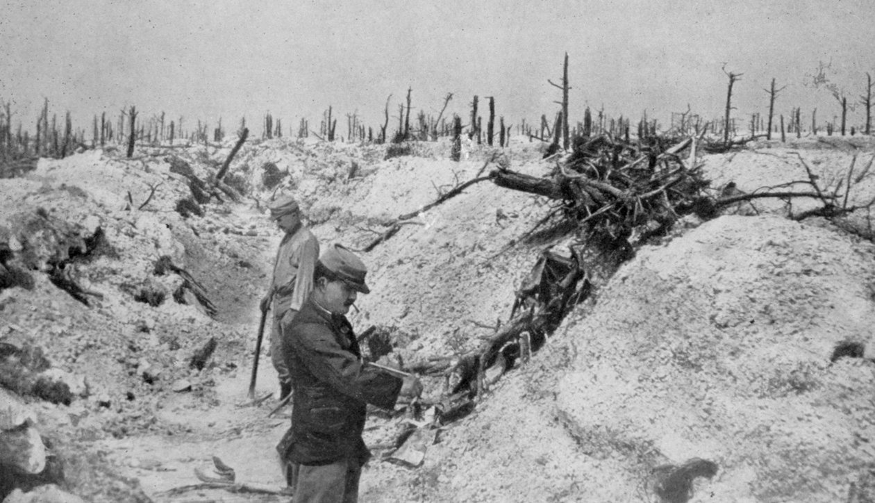 Opuszczony niemiecki rów wokół Mesnil, Szampania, Francja, I wojna światowa, 1915 autorstwa Unbekannt