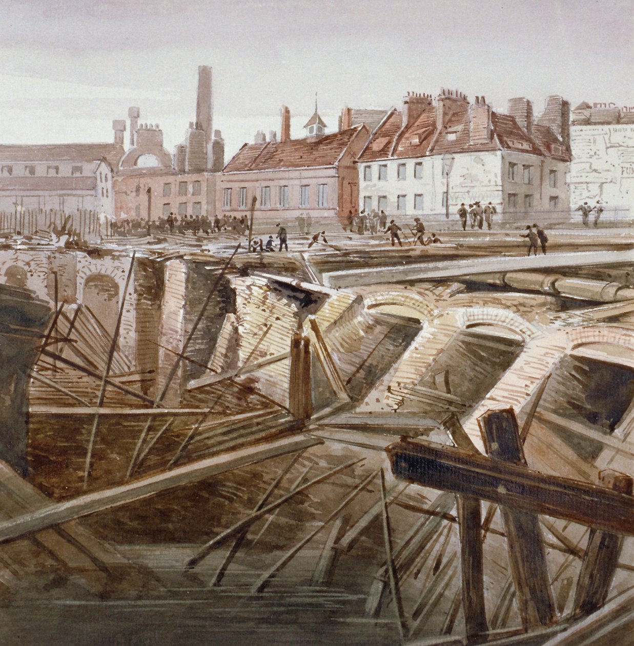 Wypadek w pobliżu Coppice Row, Farringdon Street, City of London, 1862 autorstwa Unbekannt
