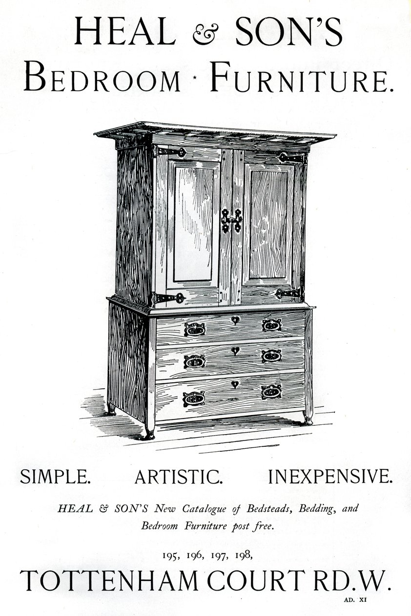 Reklama mebli do sypialni Heal and Sons, 1898 autorstwa Unbekannt