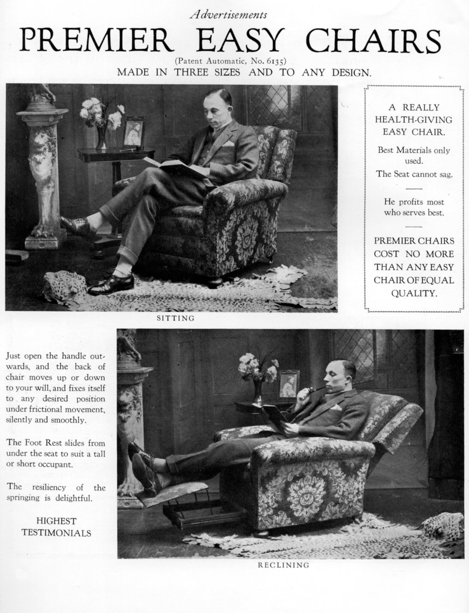 Reklama foteli Premier, 1926 autorstwa Unbekannt