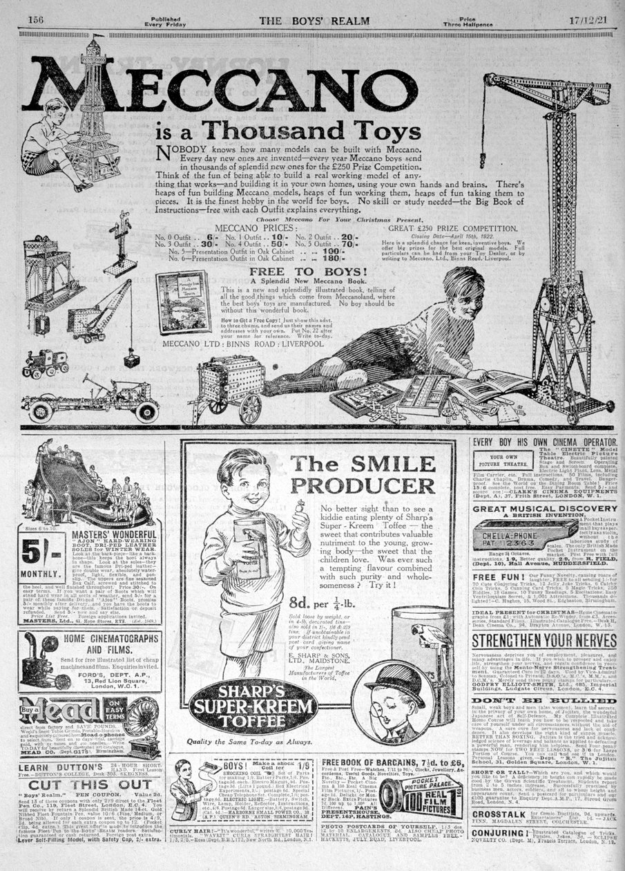 Strona reklamowa w The Boys Realm, Boże Narodzenie 1921 autorstwa Unbekannt