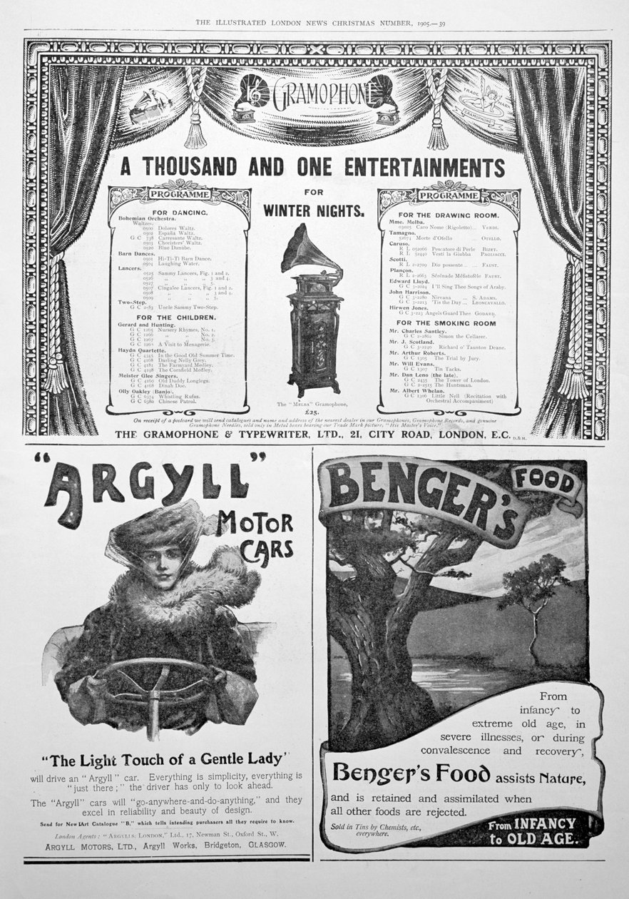 Strona reklamowa w Illustrated London News, Boże Narodzenie, 1905 autorstwa Unbekannt