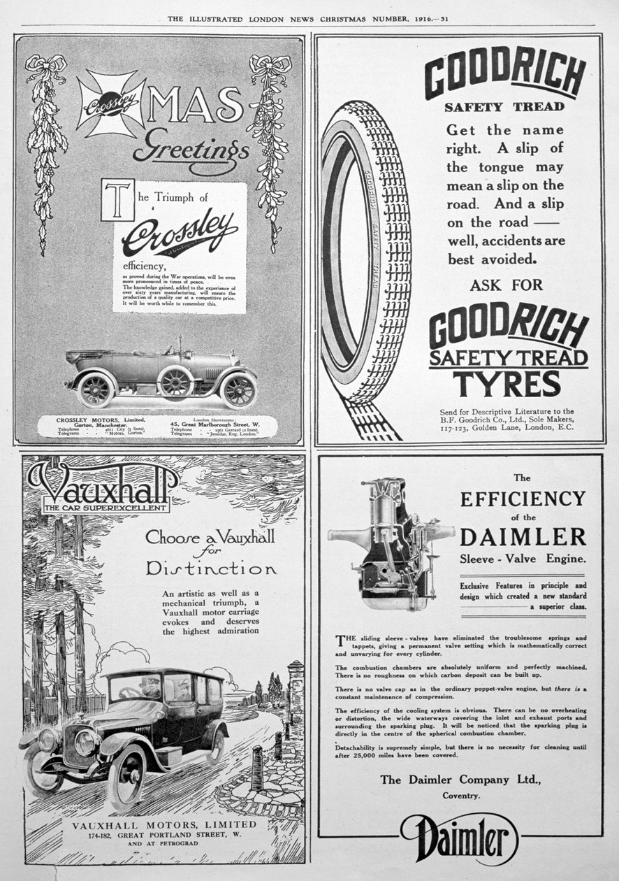 Strona reklamowa w Illustrated London News, Boże Narodzenie, 1916 autorstwa Unbekannt