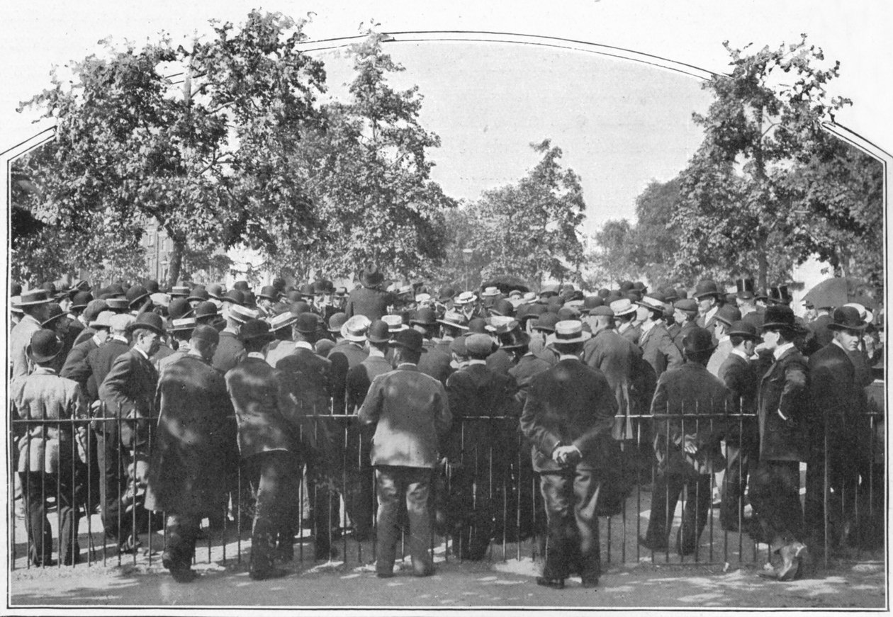 Wykład na świeżym powietrzu, Hyde Park, Londyn, ok. 1900 1901 autorstwa Unbekannt