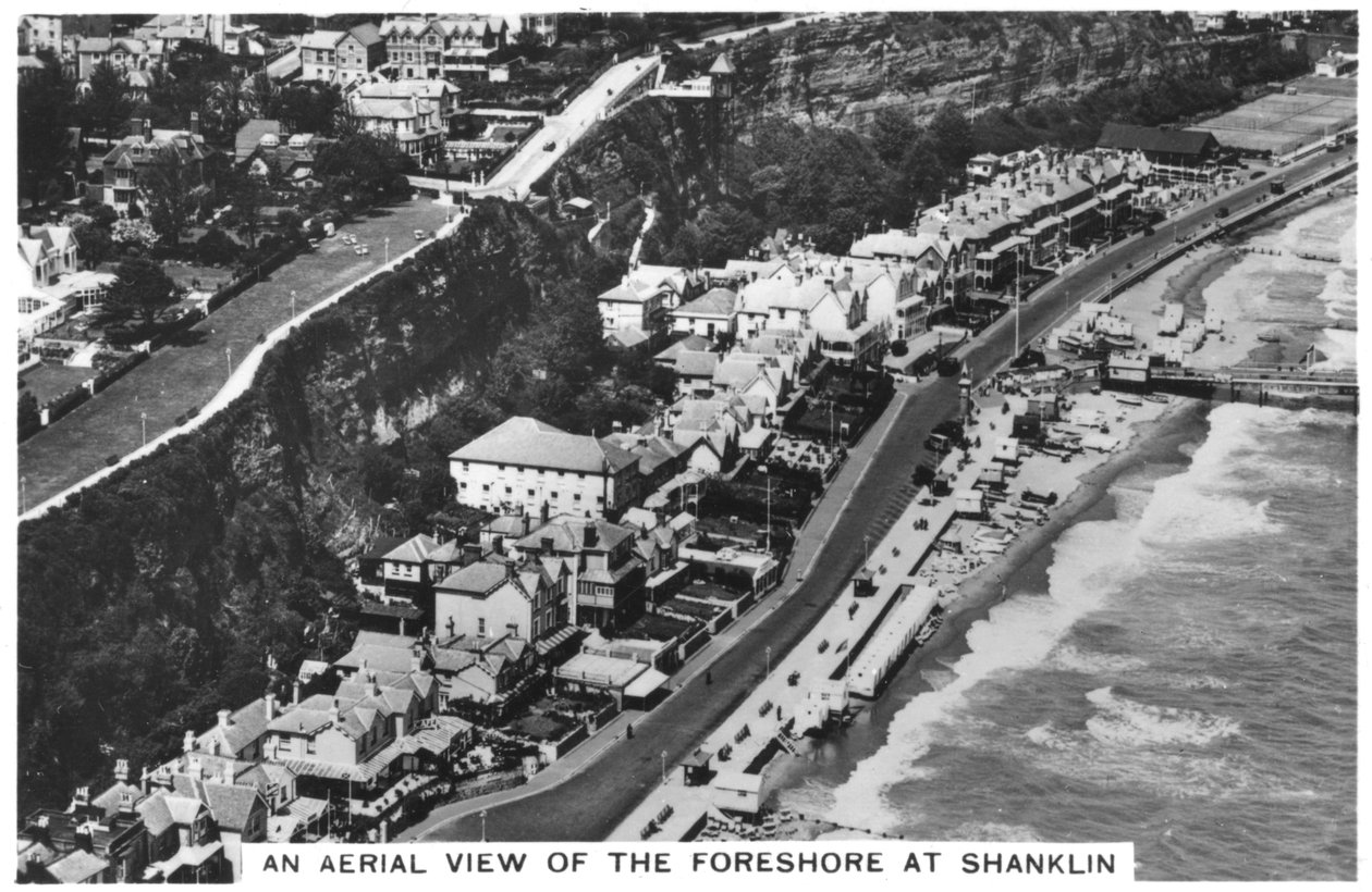 Widok z lotu ptaka na brzeg w Shanklin, 1936 autorstwa Unbekannt