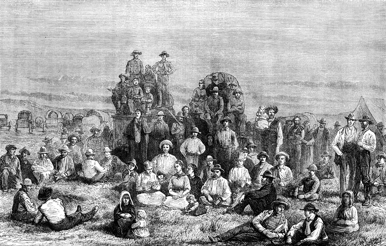 Obozowisko mormonów nawróconych na pustyni, ok. 1846 r., ok. 1880 r autorstwa Unbekannt
